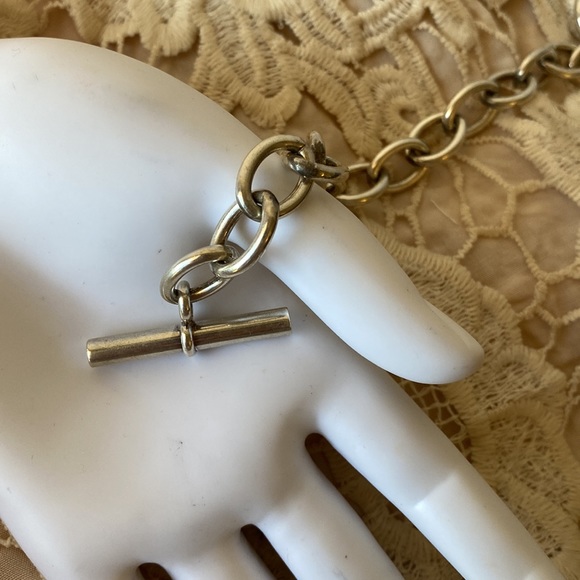 925 Silver Toggle Bracelet Chain Heavy Unisex Minimalist - Picture 4 of 8